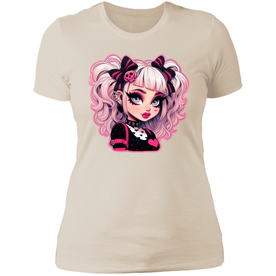 Halloween Pink Gothic Girl Ladies' Boyfriend T-Shirt