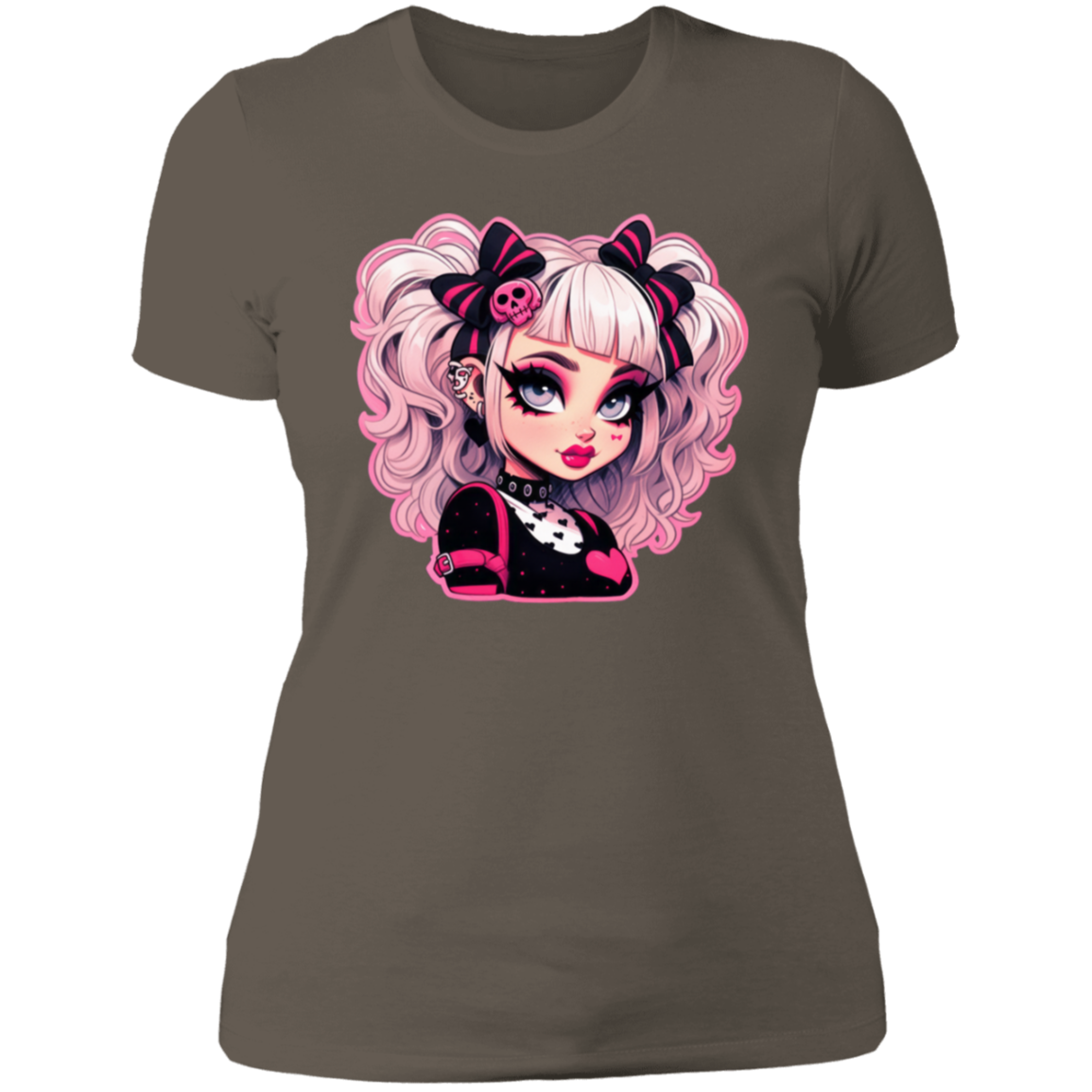 Halloween Pink Gothic Girl Ladies' Boyfriend T-Shirt