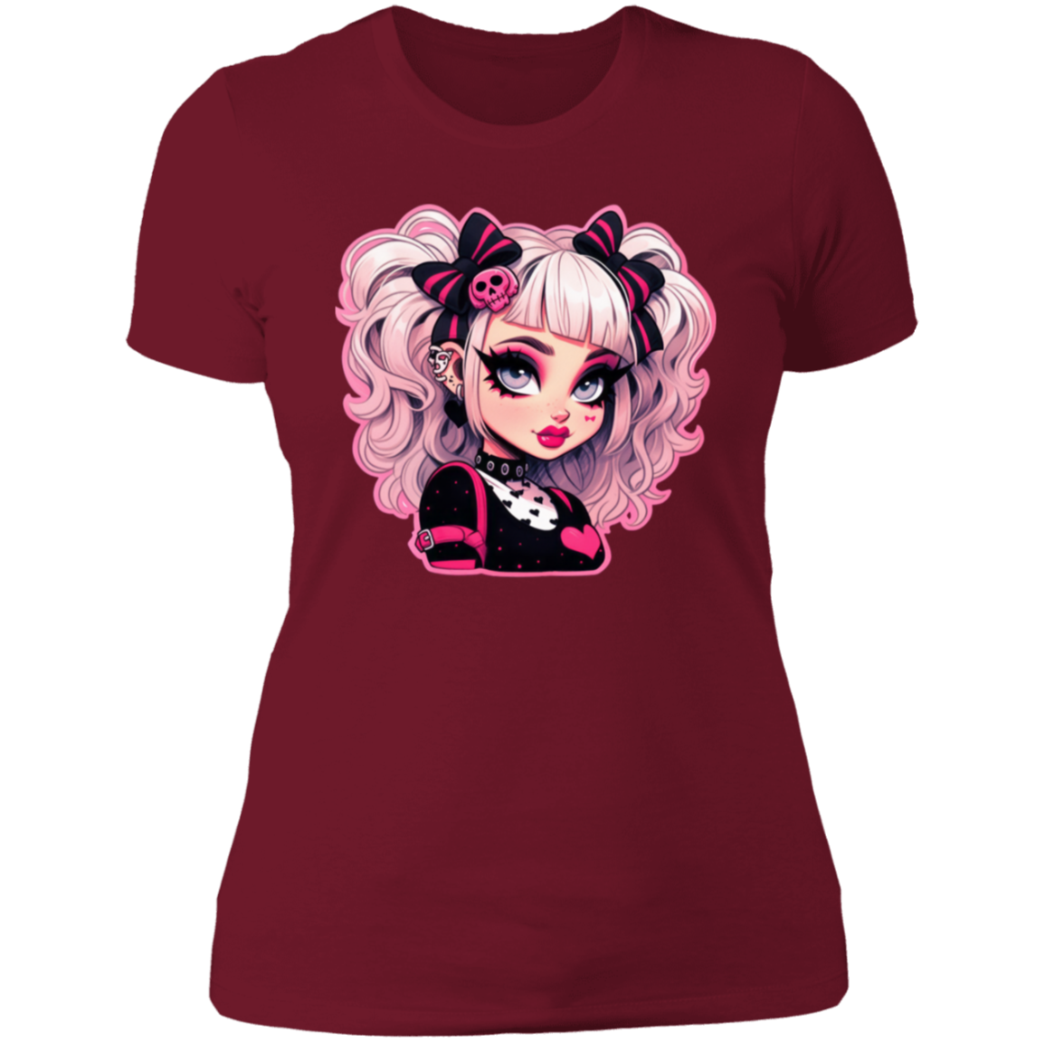 Halloween Pink Gothic Girl Ladies' Boyfriend T-Shirt