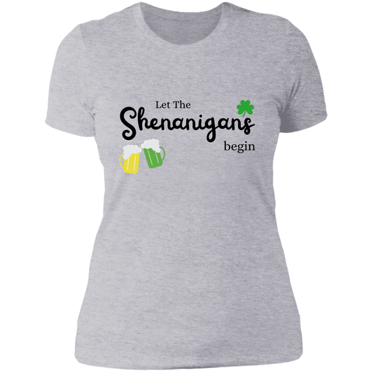 Ladies' Boyfriend T-Shirt - Let The Shenanigans Begin