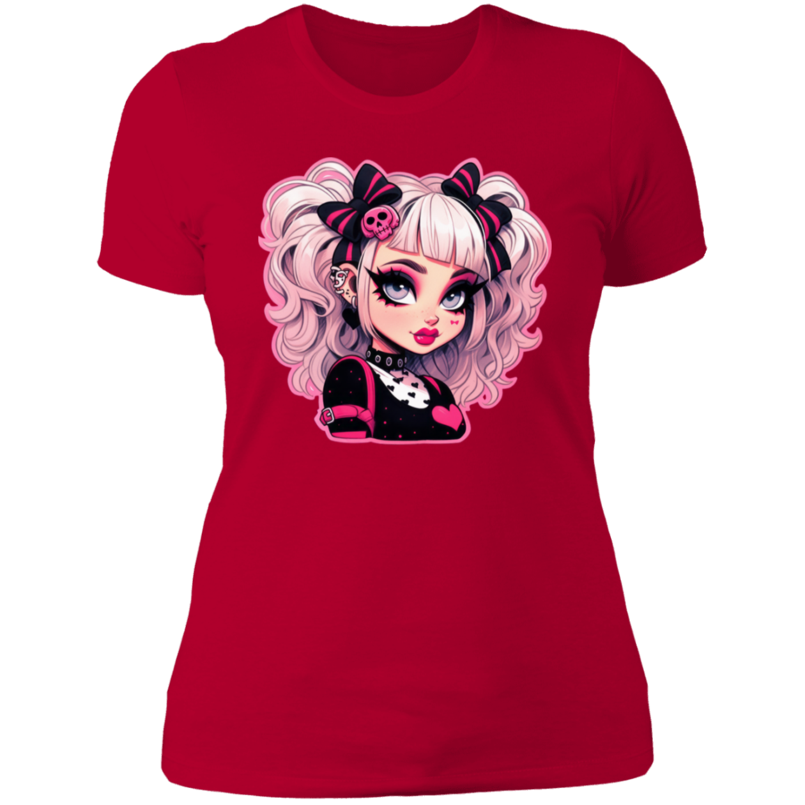 Halloween Pink Gothic Girl Ladies' Boyfriend T-Shirt