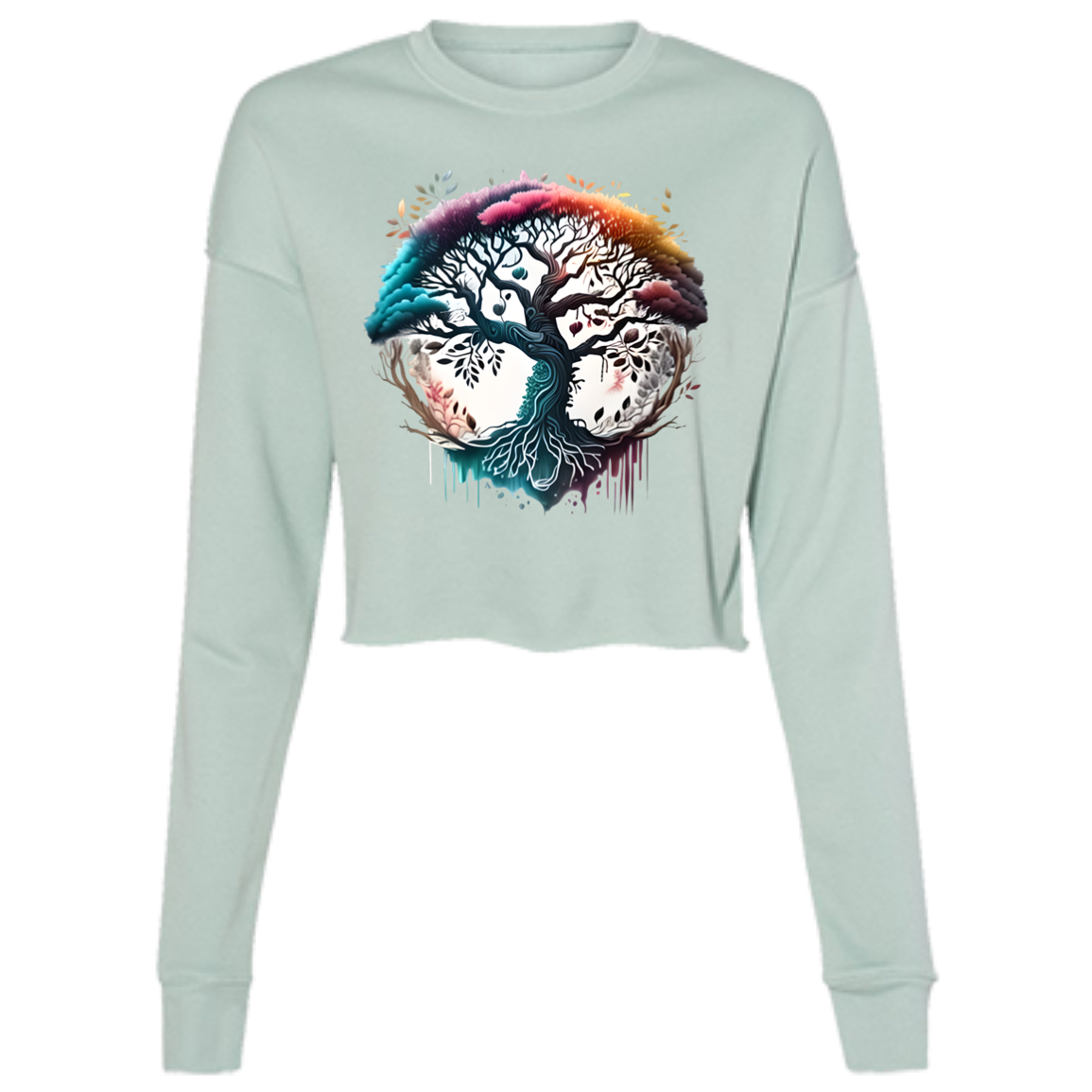 Tree Of Life  Ladies' Cropped Fleece Crew