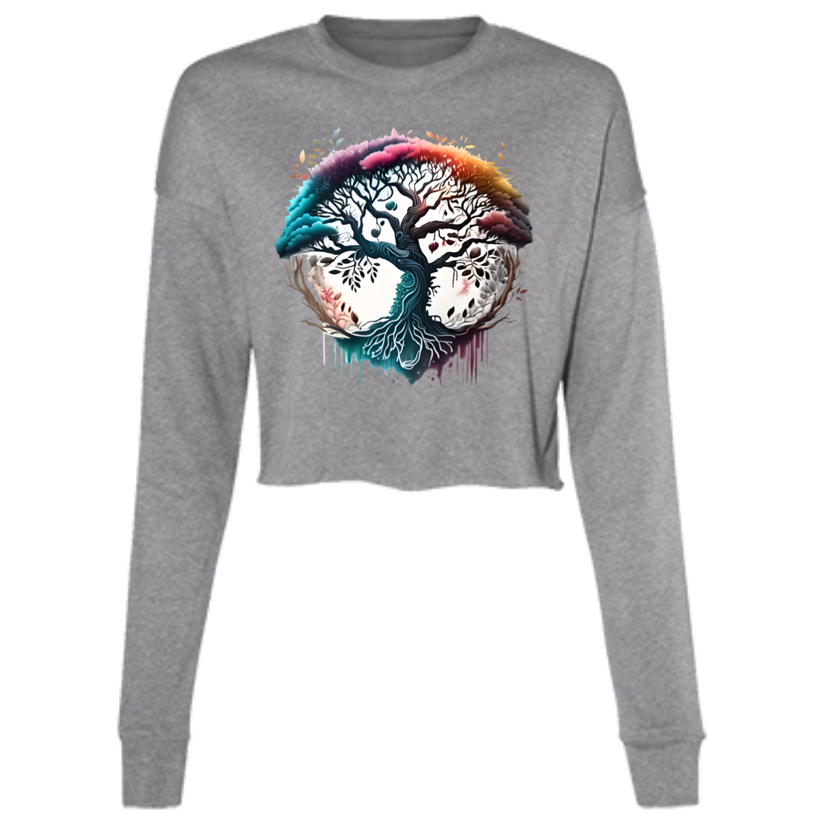 Tree Of Life  Ladies' Cropped Fleece Crew