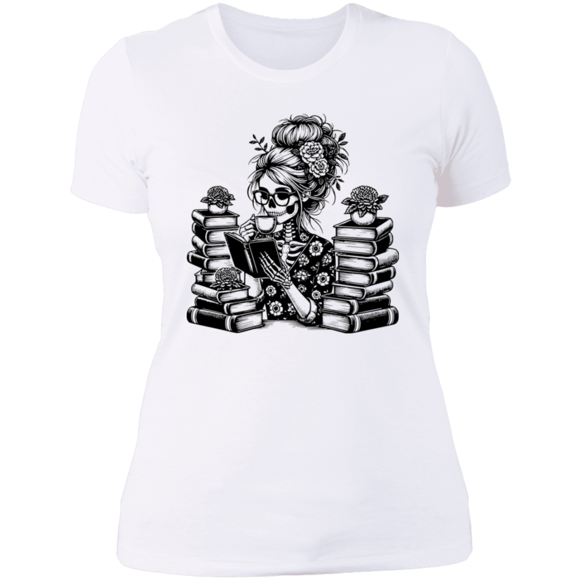 Book Skull Ladies' Boyfriend T-Shirt