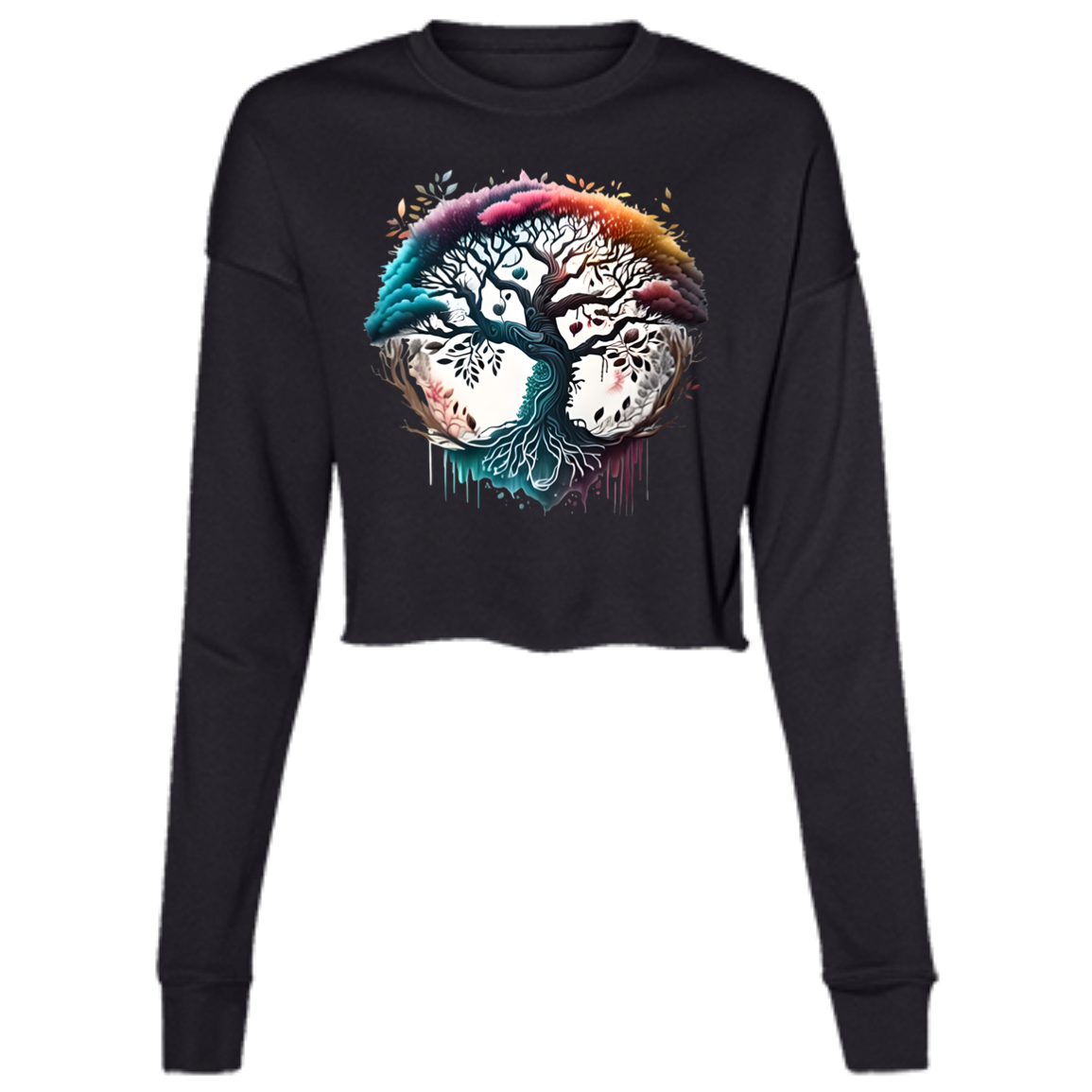 Tree Of Life  Ladies' Cropped Fleece Crew