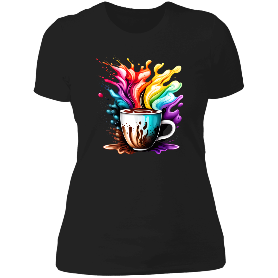 COFFEE CUP with COLORFUL SPLASH and REALISTIC STEAM