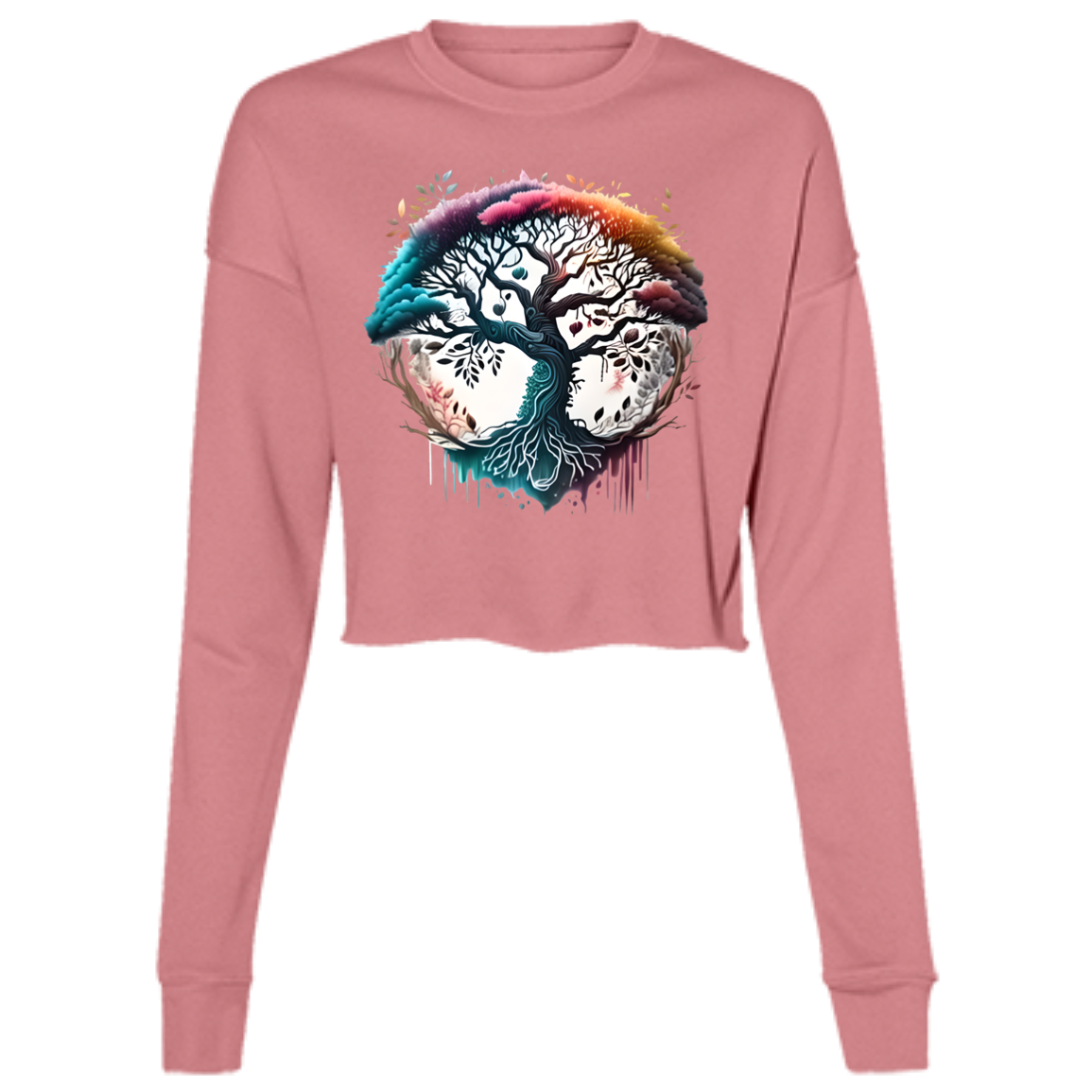 Tree Of Life  Ladies' Cropped Fleece Crew