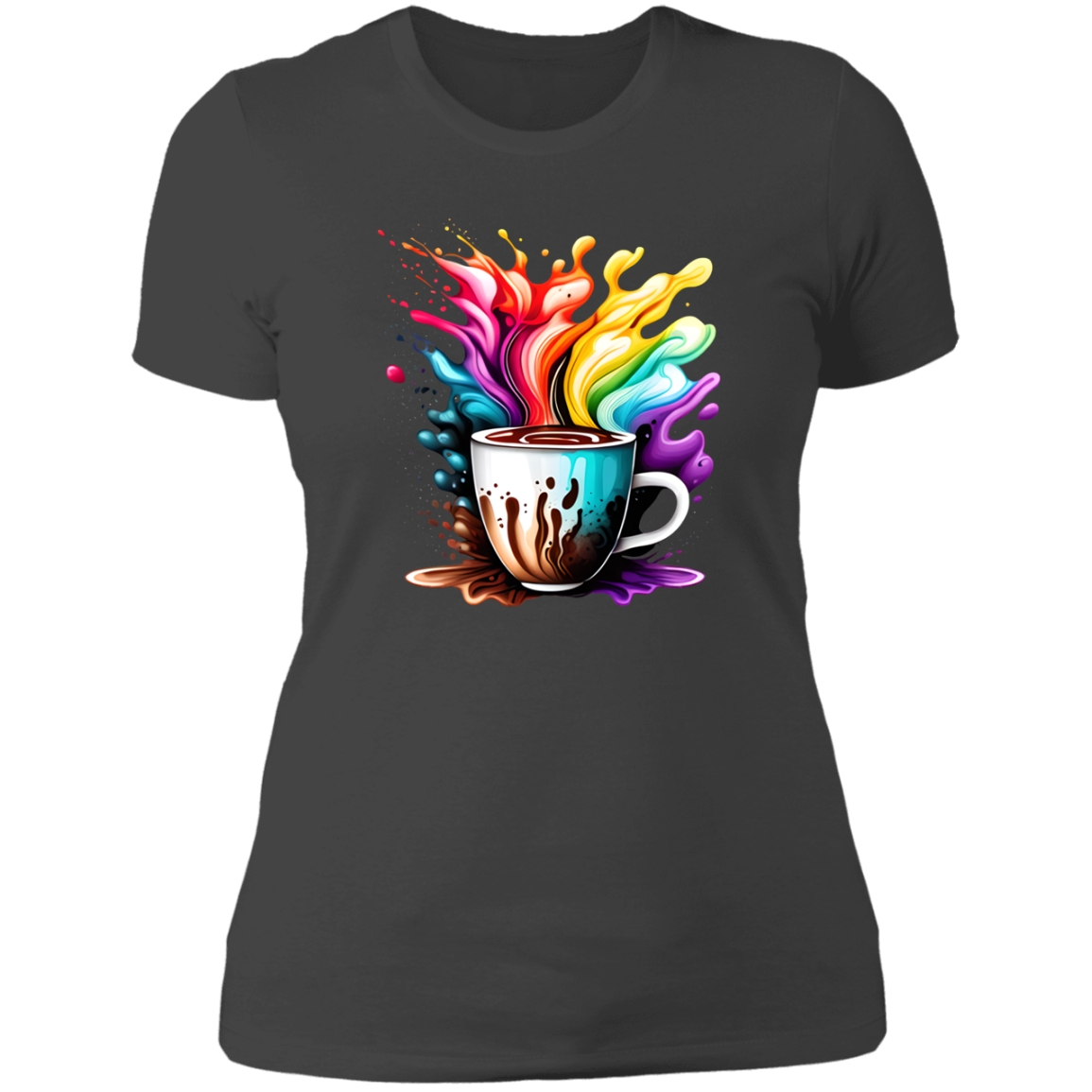 COFFEE CUP with COLORFUL SPLASH and REALISTIC STEAM