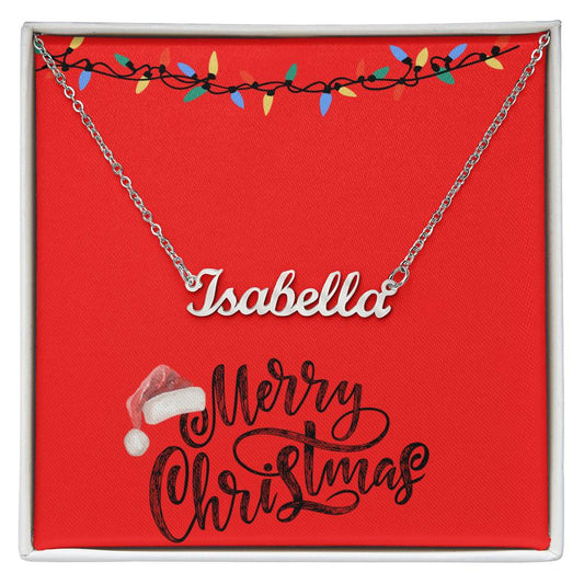 Personalized Name Necklace-Merry Christmas
