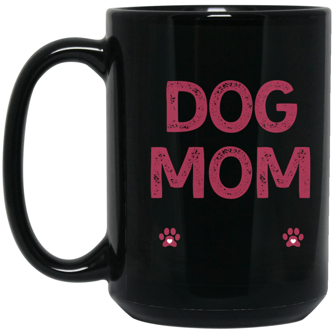 Dog Mom Black Mug