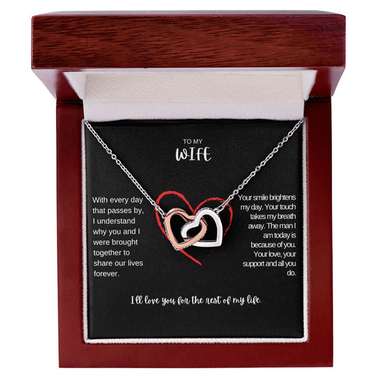 Interlocking Hearts Necklace - To My Wife