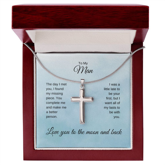Stainless Steel Cross Necklace - To My Man